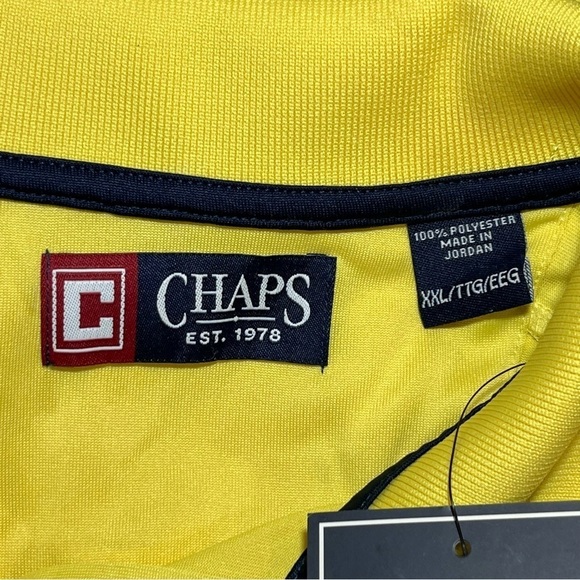 Chaps Performance Polo Shirt Mens XXL Bright Yellow Short Sleeve NWT - Picture 5 of 12